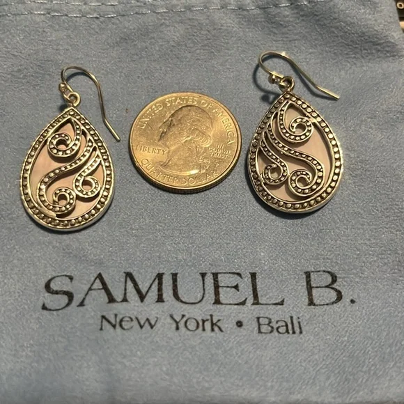 🌺Final Price🌺Brand New Samuel B. Pink Mother of Pearl Earrings - Picture 3 of 7